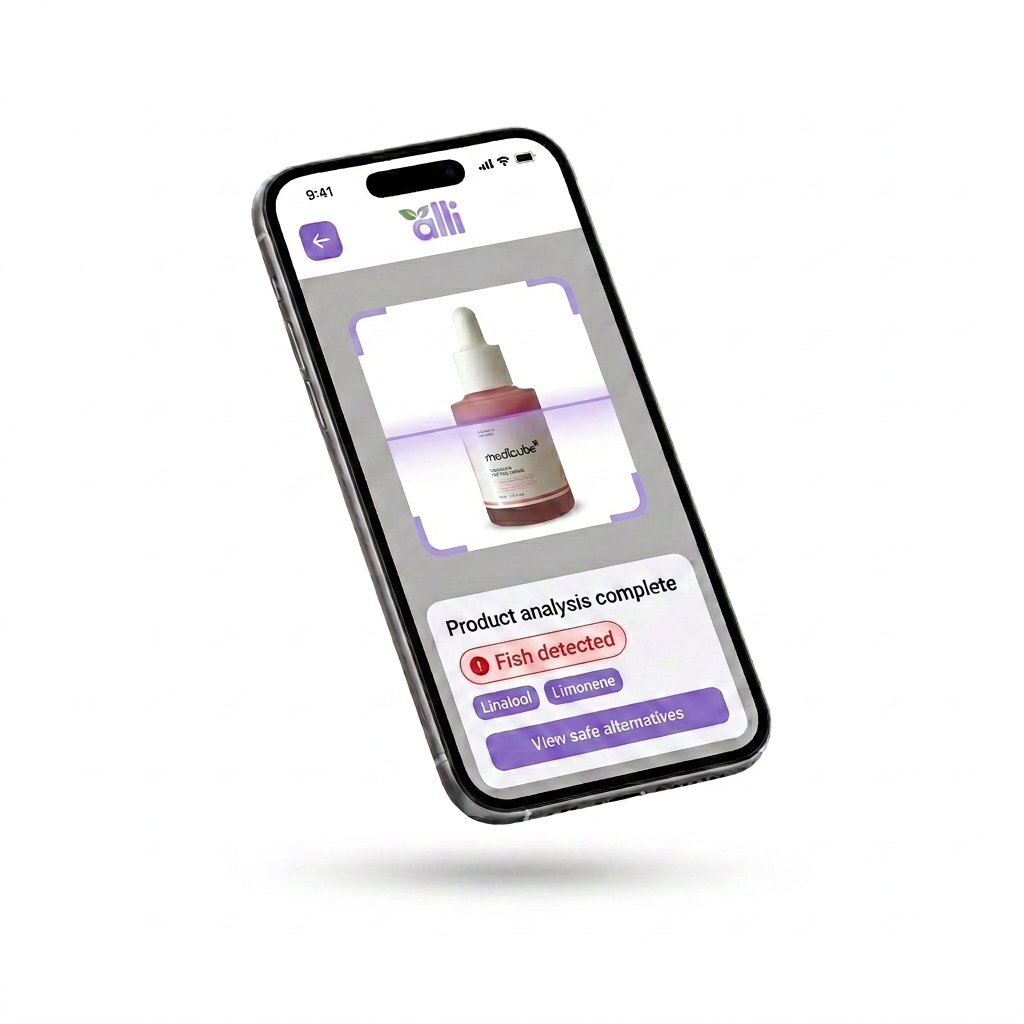 Beauty product scan with allergen alert